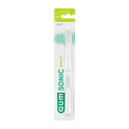 GUM Sonic Daily replacement brush heads white, 2 pieces
